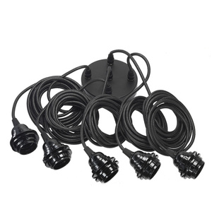 BAZAR BIZAR Cable Fittings Pendelset schwarz, 5 E27-Fassungen, 350 cm Kabel small 0