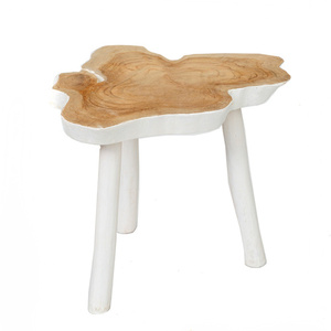 Beistelltisch BAZAR BIZAR Organic JAAM015NW, naturweiß, Teak, 45 × 45 × 40 cm small 4
