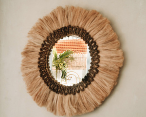 Wandspiegel Mowgli M rund Ø 60 cm aus Naturgras Bazar Bizar small 2
