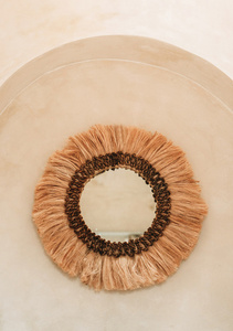 Wandspiegel Mowgli M rund Ø 60 cm aus Naturgras Bazar Bizar small 6