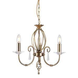 Aegean 3 Licht Kronleuchter - Aged Brass Elstead small 0