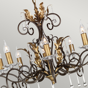 Amarilli 10 Licht Kronleuchter - Bronze/Gold Elstead small 1