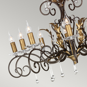 Amarilli 10 Licht Kronleuchter - Bronze/Gold Elstead small 2