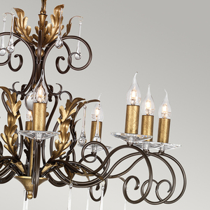 Amarilli 10 Licht Kronleuchter - Bronze/Gold Elstead small 3