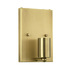 Cooper Kleine gebogene Wandleuchte mit Aged Brass Back Plate Elstead small 1