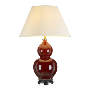 Harbin Gourd 1 leichte Tischlampe mit großem Reich - Oxblood Elstead small 0
