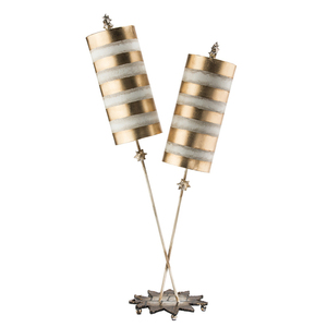 Nessel Luxe 2 Licht Tischlampe - Gold Elstead small 0