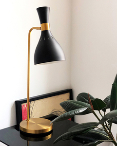 Joan 1 Light Tischlampe - Midnight Black & Brushed Brass Elstead small 1