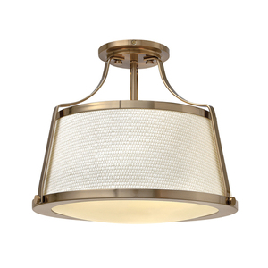 Charlotte 3 Light Semi-Flush - Gebürstetes Karamell Elstead small 0