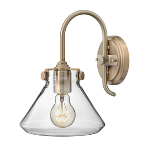 Congress 1 Light Wandleuchte aus Klarglas - Gebürstetes Karamell Elstead small 0