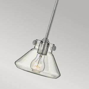 Congress 1 Pendelleuchte aus klarem Glas - chrom Elstead small 3