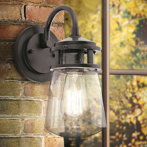 Lyndon 1 Licht Medium Wandlaterne - Architektonische Bronze Elstead small 1