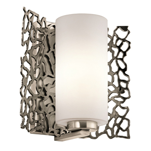 Silberne Koralle 1 Licht Wandleuchte Elstead small 0
