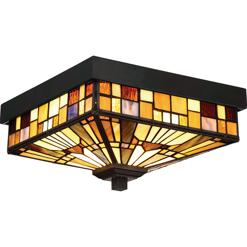 Prüfen Plafond IP44 Inglenook 2 Licht Tiffany - Elstead