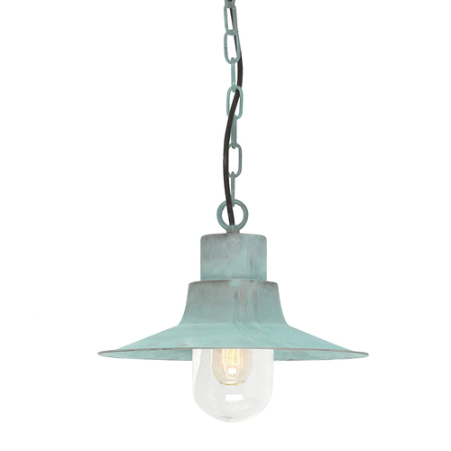 Prüfen Sheldon 1 Lichtkette Laterne - Verdigris Elstead