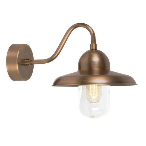 Prüfen Somerton 1 Licht Wandlaterne - Aged Brass Elstead