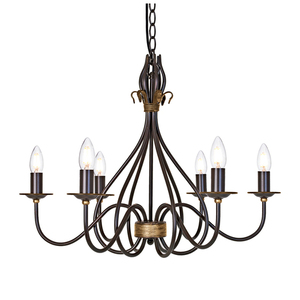 Windermere 6 Licht Kronleuchter Elstead small 0