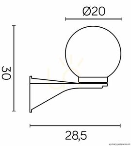 Außenwandleuchte SU-MA KULE schwarz 30 cm E27 IP43 K 3012/1/KD 200 small 3