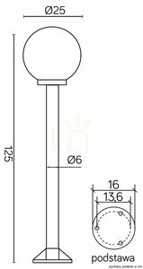 Außenstehleuchte SU-MA schwarz 125 cm E27 K 5002/2/K 250 small 3