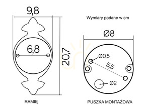 Außenwandleuchte SU-MA Wenecja schwarz patiniert K 3012/1/KW g small 3