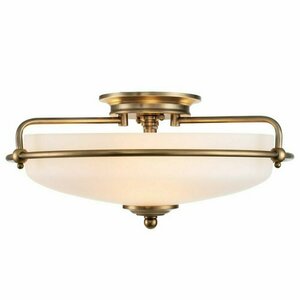 Griffin 3 Light Semi-Flush Light - verblasstes Messing Elstead small 0