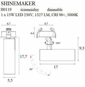 Strahler Max Light Shinemaker H0119 schwarz LED 15W dimmbar 3000K Metall 3 Strahler Max Light Shinemaker H0119 schwarz LED 15W dimmbar 3000K Metall small 3