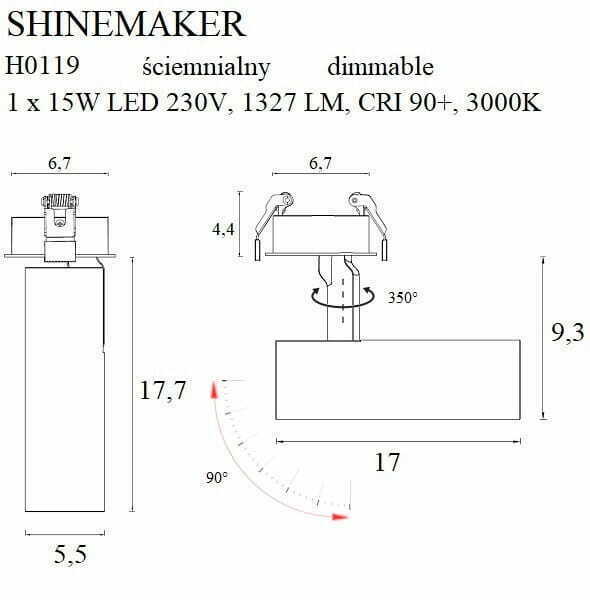 Anzeige Strahler Max Light Shinemaker H0119 schwarz LED 15W dimmbar 3000K Metall Strahler Max Light Shinemaker H0119 schwarz LED 15W dimmbar 3000K Metall