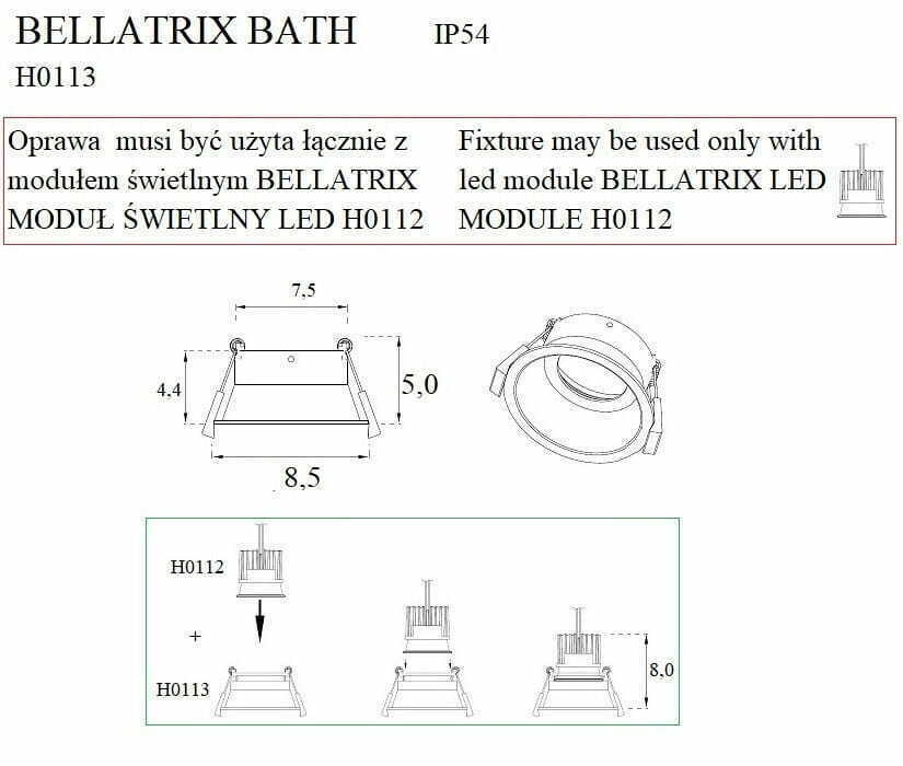 Anzeige Einbauleuchte Max Light Bellatrix H0113 weiß 9W 3000K IP54 Ø8,5 cm Einbauleuchte Max Light Bellatrix H0113 weiß 9W 3000K IP54 Ø8,5 cm