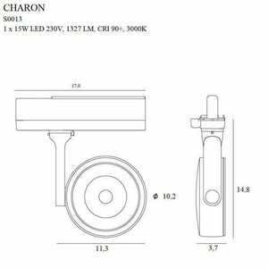 Schienenstrahler Max Light Charon S0013 weiß LED 15W 3000K dimmbar small 2