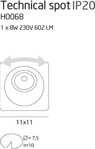 Einbauleuchte Max Light Technical H0068 creme 8W LED 3000K IP20 11x11 cm 1 Einbauleuchte Max Light Technical H0068 creme 8W LED 3000K IP20 11x11 cm small 1