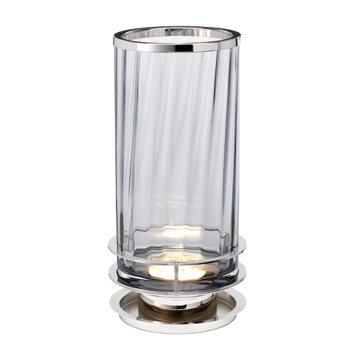 Prüfen Arno Tischleuchte - 1 Lichtquelle - Nickel poliert und Rauchglas Quintiesse