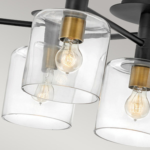 Axel semi-plophone - 7 Lichtquellen - Schwarz/ Altmessing Quintiesse small 2