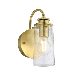 Wandleuchte Quintiesse Braelyn 1xE27 40 W IP44 gebürstetes Messing Glas QN-BRAELYN1-BB small 0