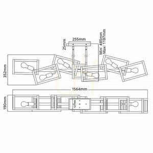 Quintiesse Ensemble längliche Pendelleuchte, 6 × E27, Nickel poliert small 6