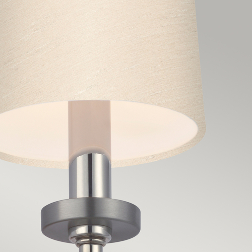 Prüfen Quintiesse Felixstowe Wandleuchte QN-FELIXSTOWE1-C – Chrom, Scallop-Schirm in Taupe, G9