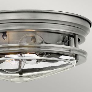 Plafond Hadrian - 2 Lichtquellen - Transparentes Glas - Nickel antik Quintiesse small 2
