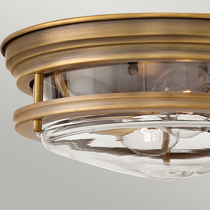 Plafond Hadrian - 2 Lichtquellen - Klarglas - Gebürstete Bronze Quintiesse small 1