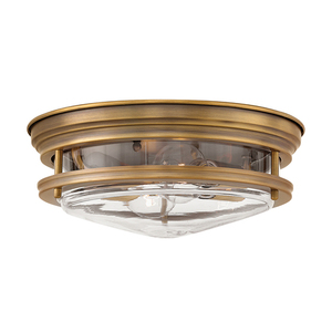 Plafond Hadrian - 2 Lichtquellen - Klarglas - Gebürstete Bronze Quintiesse small 0