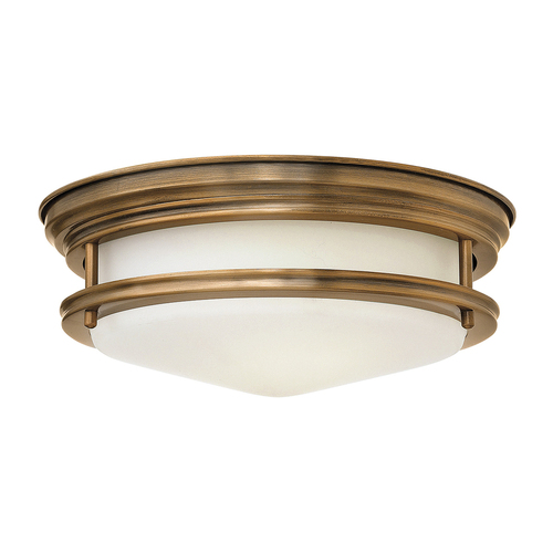 Prüfen Hadrian Plafond - 2 Lichtquellen - Opalglas - Gebürstete Bronze Quintiesse