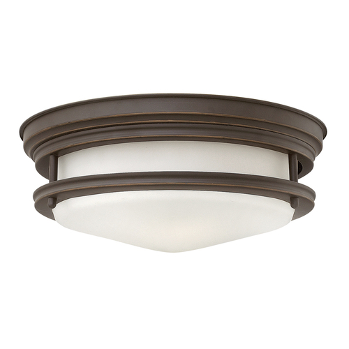 Prüfen Hadrian Plafond - 2 Lichtquellen - Opalglas - Geölte Bronze Quintiesse