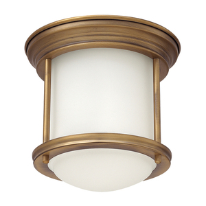 Quintiesse Hadrian Deckenleuchte, Opalglas, gebürstete Bronze, 1 Lichtquelle small 0