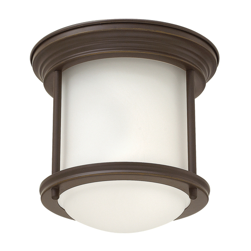 Prüfen Hadrian plafond - 1 Lichtquelle - Opalglas - Öl-gerubbelt Bronze Quintiesse