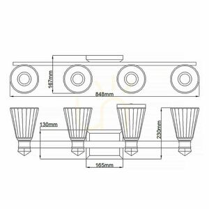 LED-Wandleuchte Quintiesse Kayva QN-KAYVA4-PN, 4 Arme, poliertes Nickel, IP44 small 5