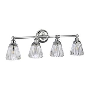 Quintiesse Keynes Badezimmer-Wandleuchte, poliertes Chrom, 4×G9 small 1