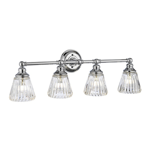 Quintiesse Keynes Badezimmer-Wandleuchte, poliertes Chrom, 4×G9 small 0