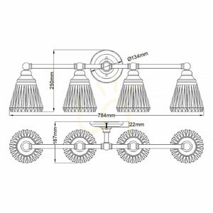 Quintiesse Keynes Badezimmer-Wandleuchte, poliertes Chrom, 4×G9 small 7