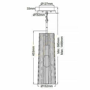 Quintiesse Linara Pendelleuchte QN-LINARA-P-BK, 1×E27, Schwarz / Naturmessing small 7