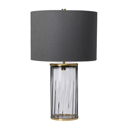 Prüfen Reno Tischleuchte - 1 Lichtquelle - Getöntes Glas/ Altmessing Quintiesse
