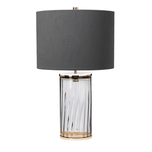 Reno Tischleuchte - 1 Leuchtmittel - Rauchglas/Nickel poliert Quintiesse small 1