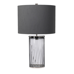 Reno Tischleuchte - 1 Leuchtmittel - Rauchglas/Nickel poliert Quintiesse small 0